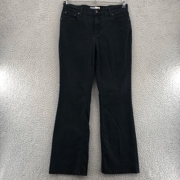 Levis Jeans Womens 12 Black Denim At Waist Bootcut Stretch Signature Western - Picture 1 of 12